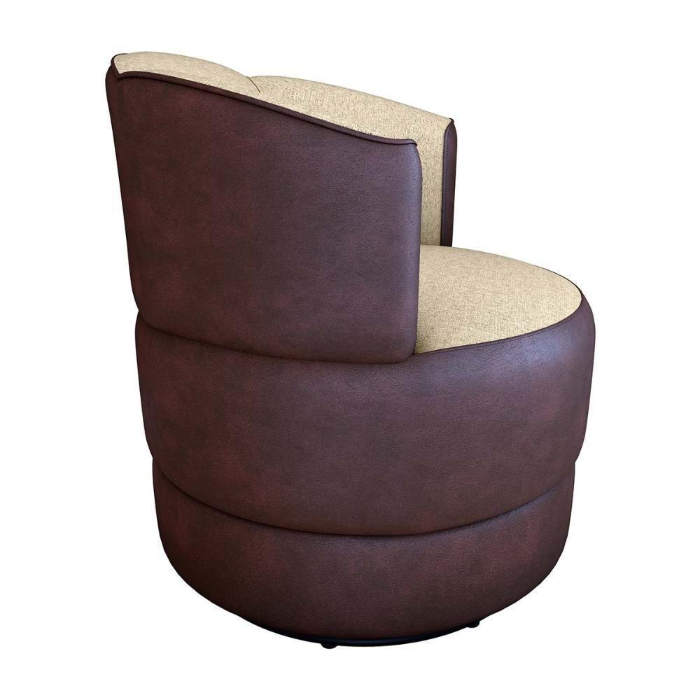 Poltrona Decorativa Giratória Base De Ferro Marselha Boucle Millenium Cinza Matrix Sintetico Rustico Linho Mileniun - 3