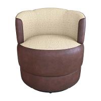 Poltrona Decorativa Giratória Base De Ferro Marselha Boucle Millenium Cinza Matrix Sintetico Rustico Linho Mileniun - 2