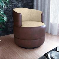 Poltrona Decorativa Giratória Base De Ferro Marselha Boucle Millenium Cinza Matrix Sintetico Rustico Linho Mileniun - 4