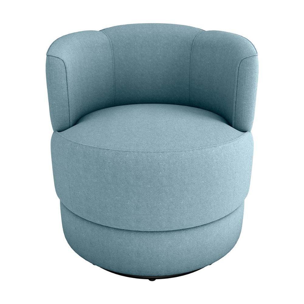 Poltrona Decorativa Giratória Base De Ferro Marselha Boucle Azul Matrix Boucle Azul - 2