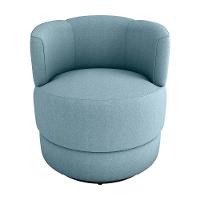 Poltrona Decorativa Giratória Base De Ferro Marselha Boucle Azul Matrix Boucle Azul - 2