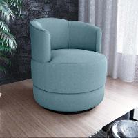 Poltrona Decorativa Giratória Base De Ferro Marselha Boucle Azul Matrix Boucle Azul - 4