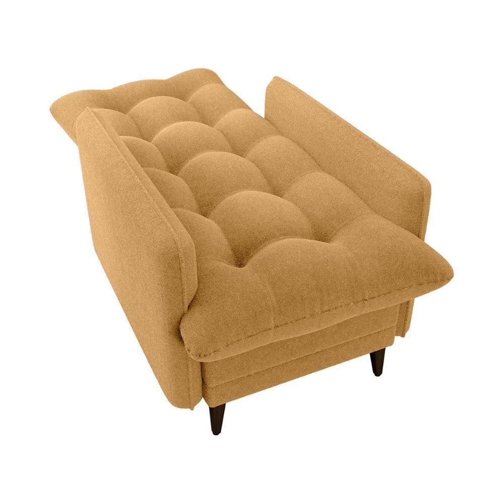 Poltrona De Amamentação Com Puff Montreal Suede Mostarda Matrix Boucle Mostarda - 4