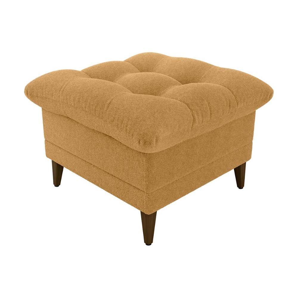 Poltrona De Amamentação Com Puff Montreal Suede Mostarda Matrix Boucle Mostarda - 5