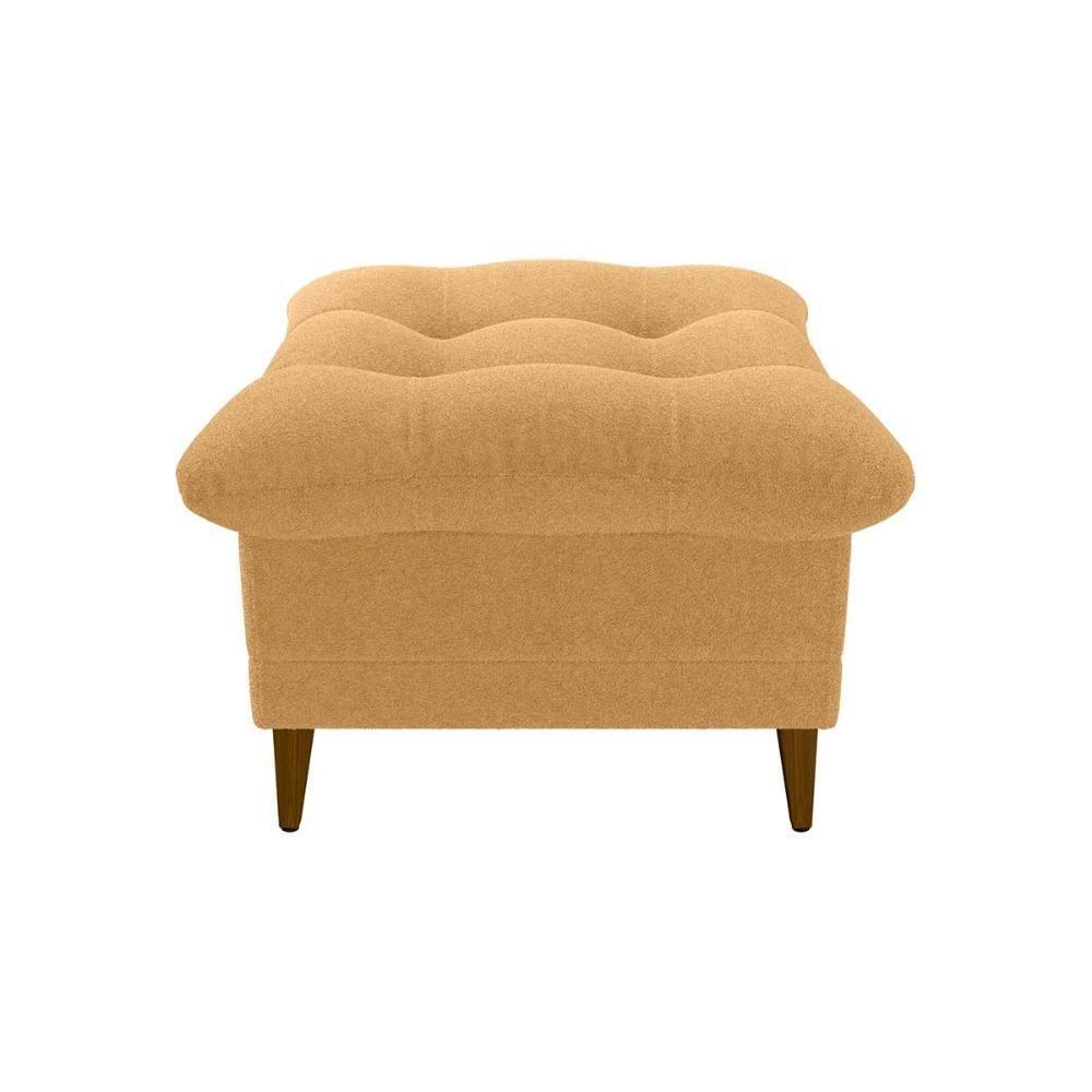 Poltrona De Amamentação Com Puff Montreal Suede Mostarda Matrix Boucle Mostarda - 6