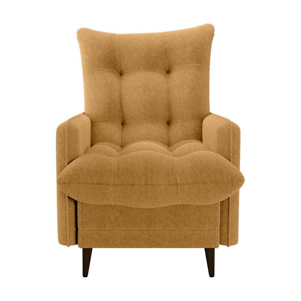 Poltrona De Amamentação Com Puff Montreal Suede Mostarda Matrix Boucle Mostarda - 7