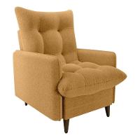 Poltrona De Amamentação Com Puff Montreal Suede Mostarda Matrix Boucle Mostarda - 2