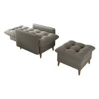 Poltrona De Amamentação Com Puff Montreal Suede Cappucino Matrix Suede Capuccino - 5