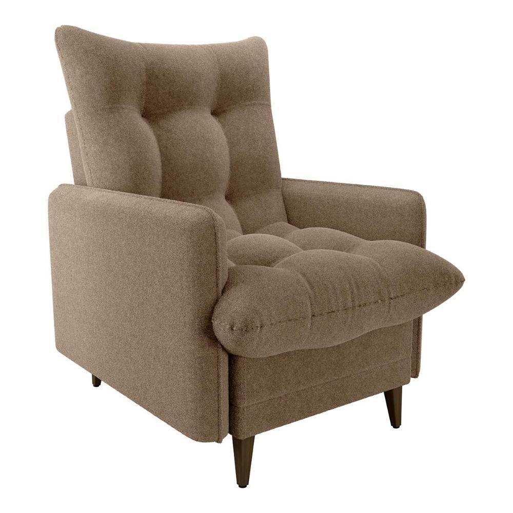 Poltrona De Amamentação Com Puff Montreal Suede Marrom Matrix Boucle Marrom - 2