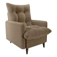 Poltrona De Amamentação Com Puff Montreal Suede Marrom Matrix Boucle Marrom - 2