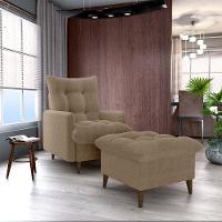 Poltrona De Amamentação Com Puff Montreal Suede Marrom Matrix Boucle Marrom - 8