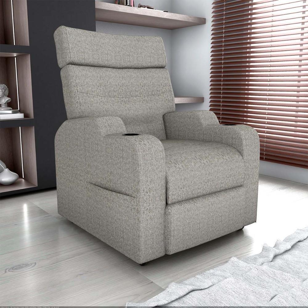 Poltrona Reclinável Do Papaicom Porta Copos Porta Controle Toro Millenium Matrix Linho Millenium - 2