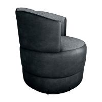 Poltrona Decorativa Giratória Base De Ferro Marselha Prero E Cinza Matrix Sintetico Preto Linho Cinza - 3