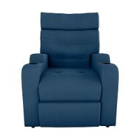 Poltrona Reclinável Do Papaicom Porta Copos Porta Controle Toro Azul Matrix Veludo Azul