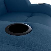 Poltrona Reclinável Do Papaicom Porta Copos Porta Controle Toro Azul Matrix Veludo Azul - 5