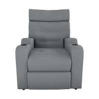 Poltrona Reclinável Do Papaicom Porta Copos Porta Controle Toro Cinza Matrix Veludo Cinza