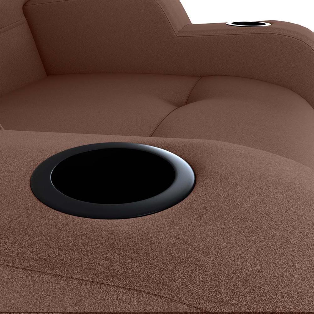 Poltrona Reclinável Do Papaicom Porta Copos Porta Controle Toro Ferrugem Matrix Veludo Ferrugem - 5