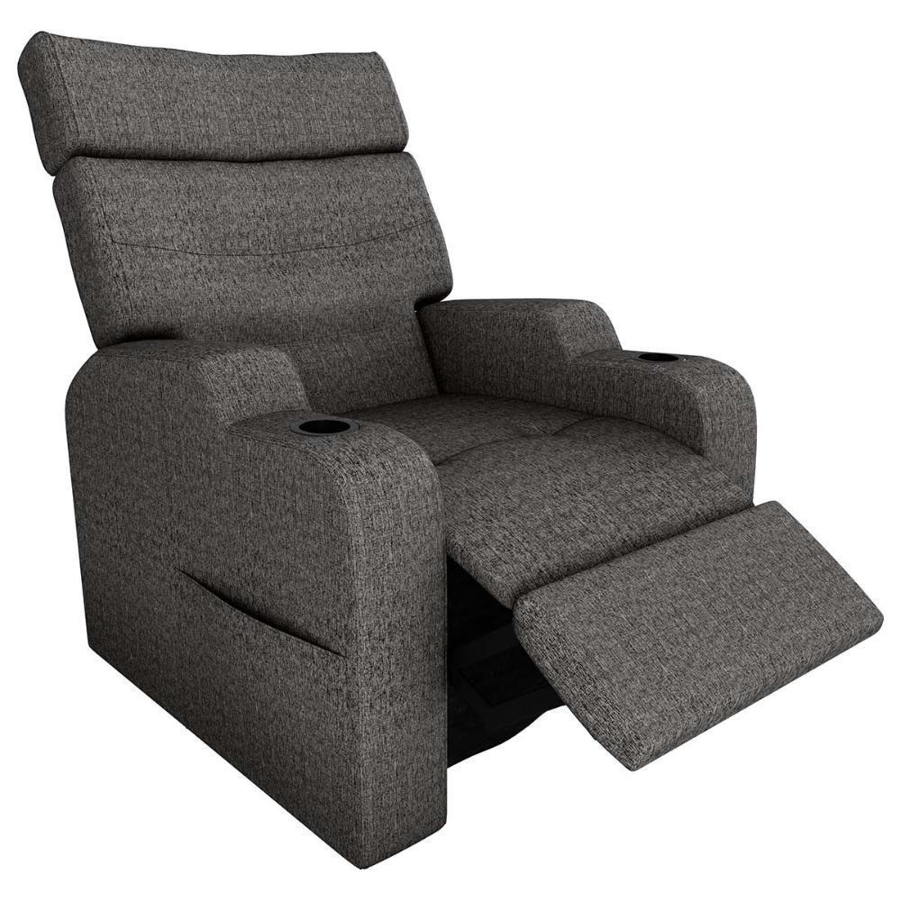 Poltrona Reclinável Do Papaicom Porta Copos Porta Controle Toro Linho Chumbo Matrix Linho Chumbo - 2