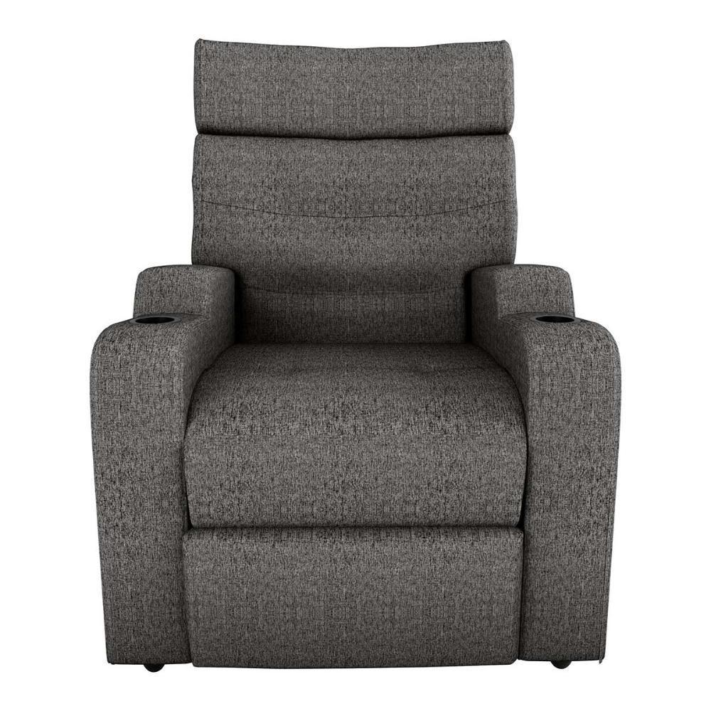 Poltrona Reclinável Do Papaicom Porta Copos Porta Controle Toro Linho Chumbo Matrix Linho Chumbo - 4