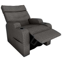 Poltrona Reclinável Do Papaicom Porta Copos Porta Controle Toro Linho Chumbo Matrix Linho Chumbo - 3