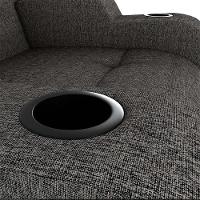 Poltrona Reclinável Do Papaicom Porta Copos Porta Controle Toro Linho Chumbo Matrix Linho Chumbo - 5