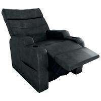 Poltrona Reclinável Do Papaicom Porta Copos Porta Controle Toro Preto Rustico Matrix Sintetico Rustico Preto - 3