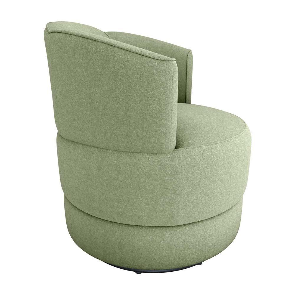 Poltrona Decorativa Giratória Base De Ferro Marselha Boucle Oliva Matrix Boucle Oliva - 3