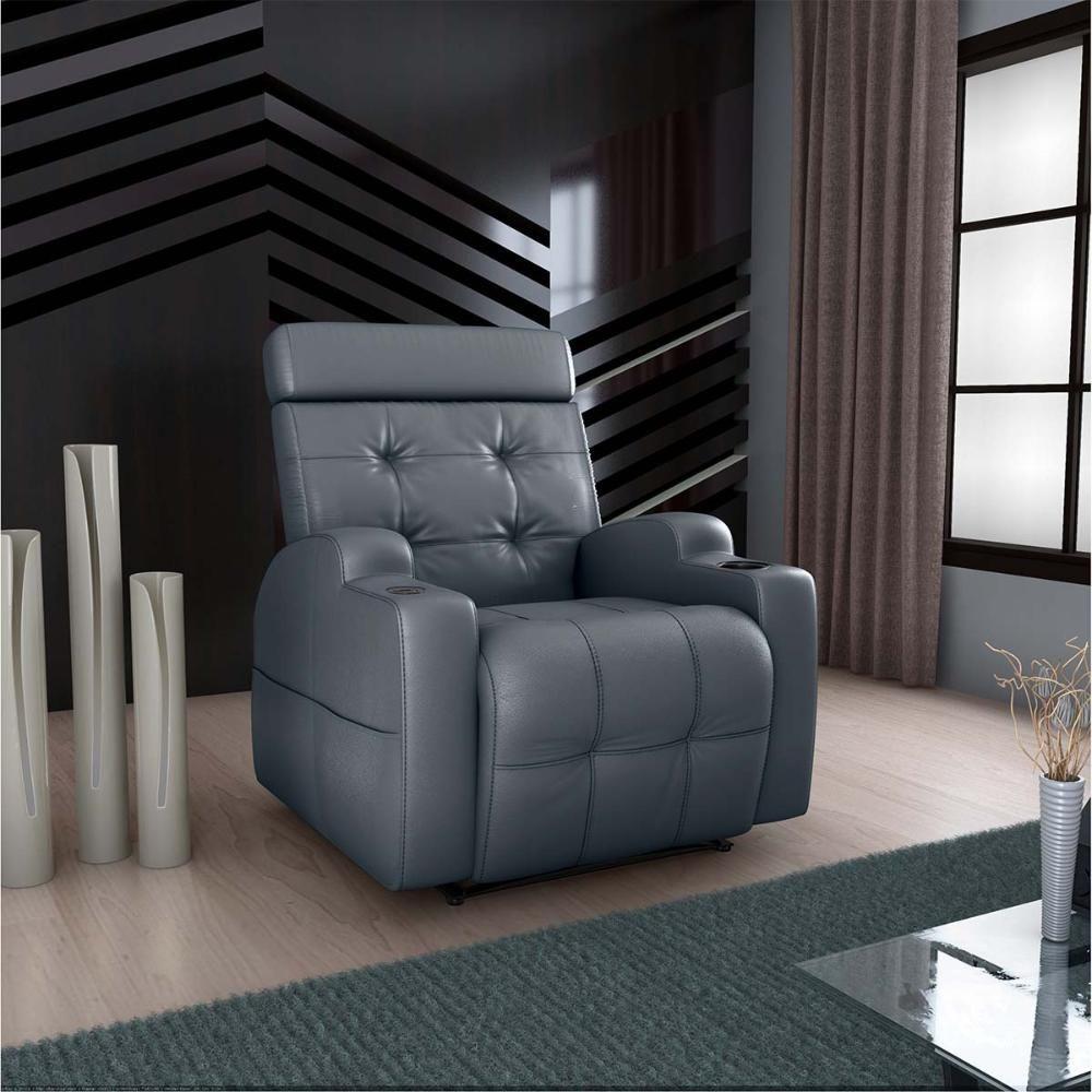 Poltrona Reclinável Do Papai Automática Com Usb E Porta Copos Cherokee Sintetico Cinza Matrix Sintetico Cinza - 6