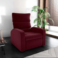 Poltrona Do Papai Reclinável Kwid Veludo Vinho Matrix Veludo Vermelho - 5