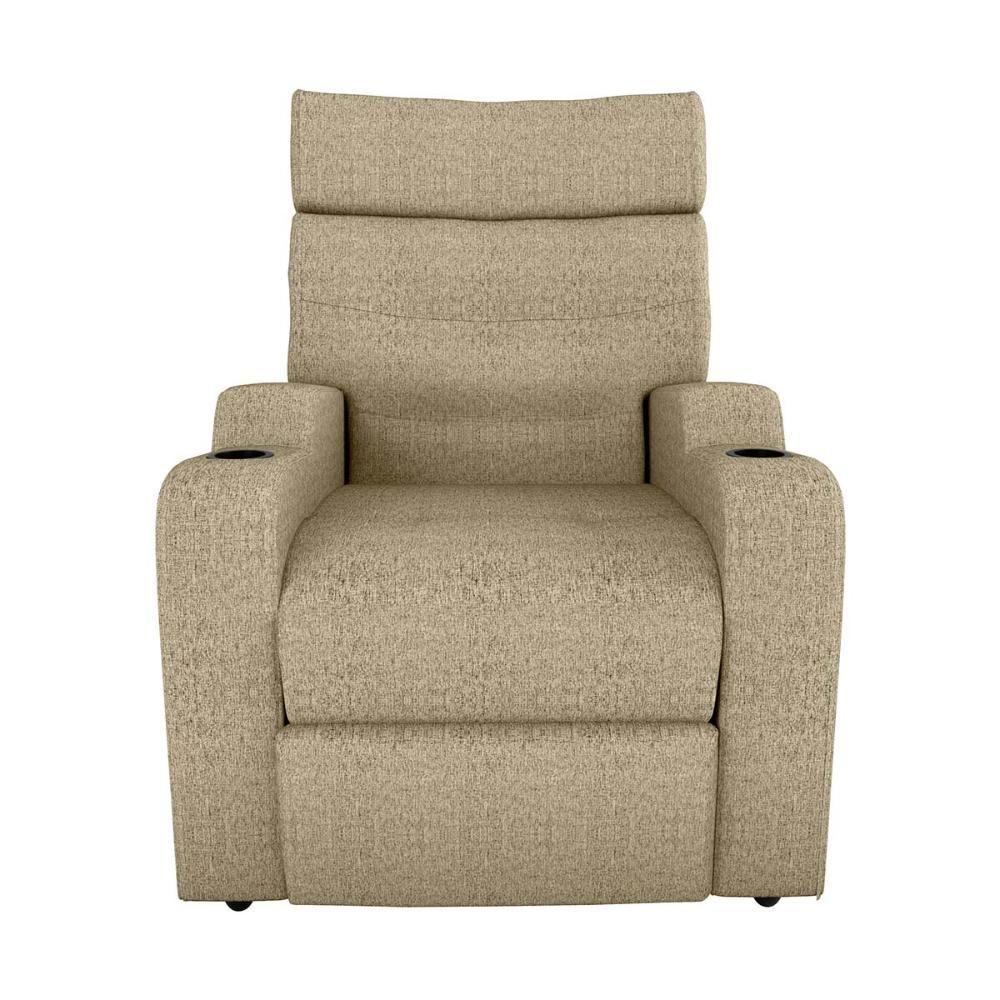 Poltrona Reclinável Do Papaicom Porta Copos Porta Controle Toro Linho Bege Matrix Linho Bege - 4