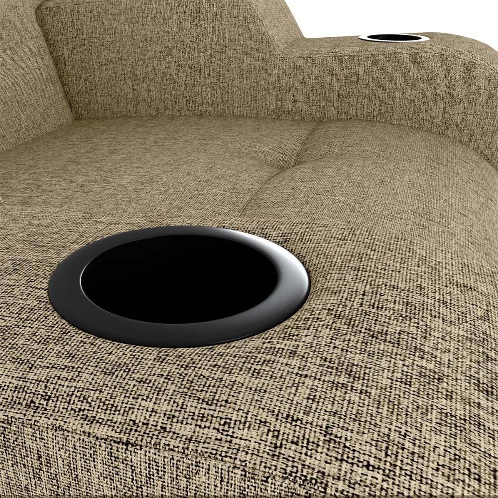 Poltrona Reclinável Do Papaicom Porta Copos Porta Controle Toro Linho Bege Matrix Linho Bege - 5