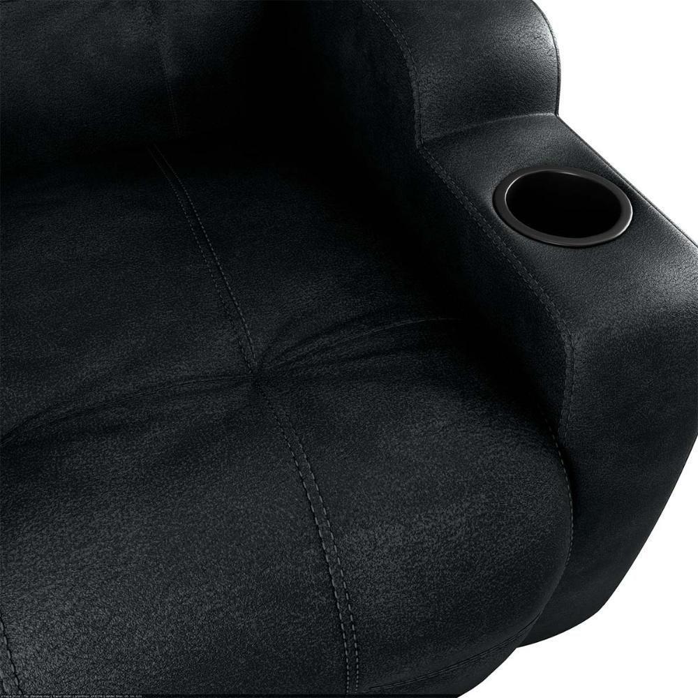 Poltrona Reclinável Do Papai Automática Com Usb E Porta Copos Cherokee Sintetico Preto Matrix Sintetico Rustico Preto - 4