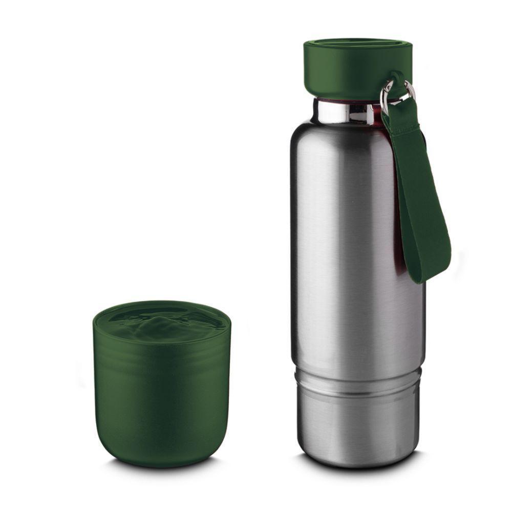 Garrafa Térmica Inox 500ml Com Copo E Compartimento Verde - Estilo E Praticidade A Cada Gole - 4