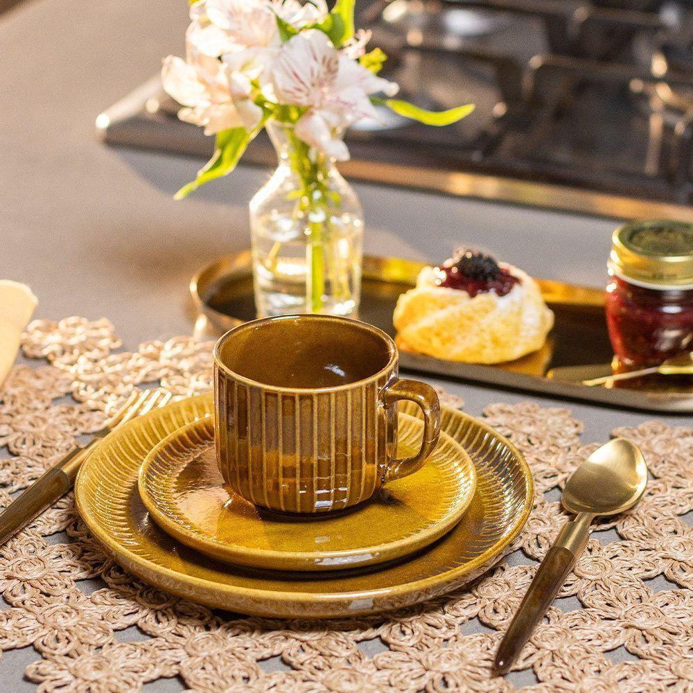 Jogo Copa E Cia 24 Peças Ravonna Em Cerâmica Brun Terra - 7