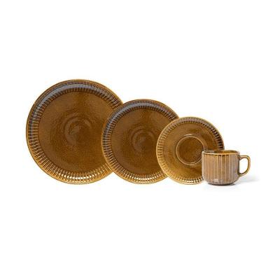 Jogo Copa E Cia 24 Peças Ravonna Em Cerâmica Brun Terra