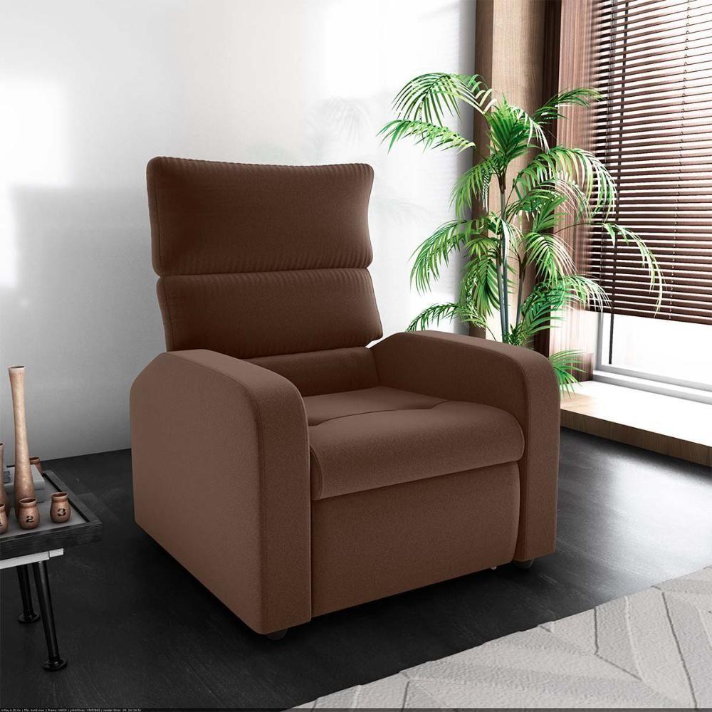 Poltrona Do Papai Reclinável Kwid Veludo Ferrugem Matrix Veludo Ferrugem - 5