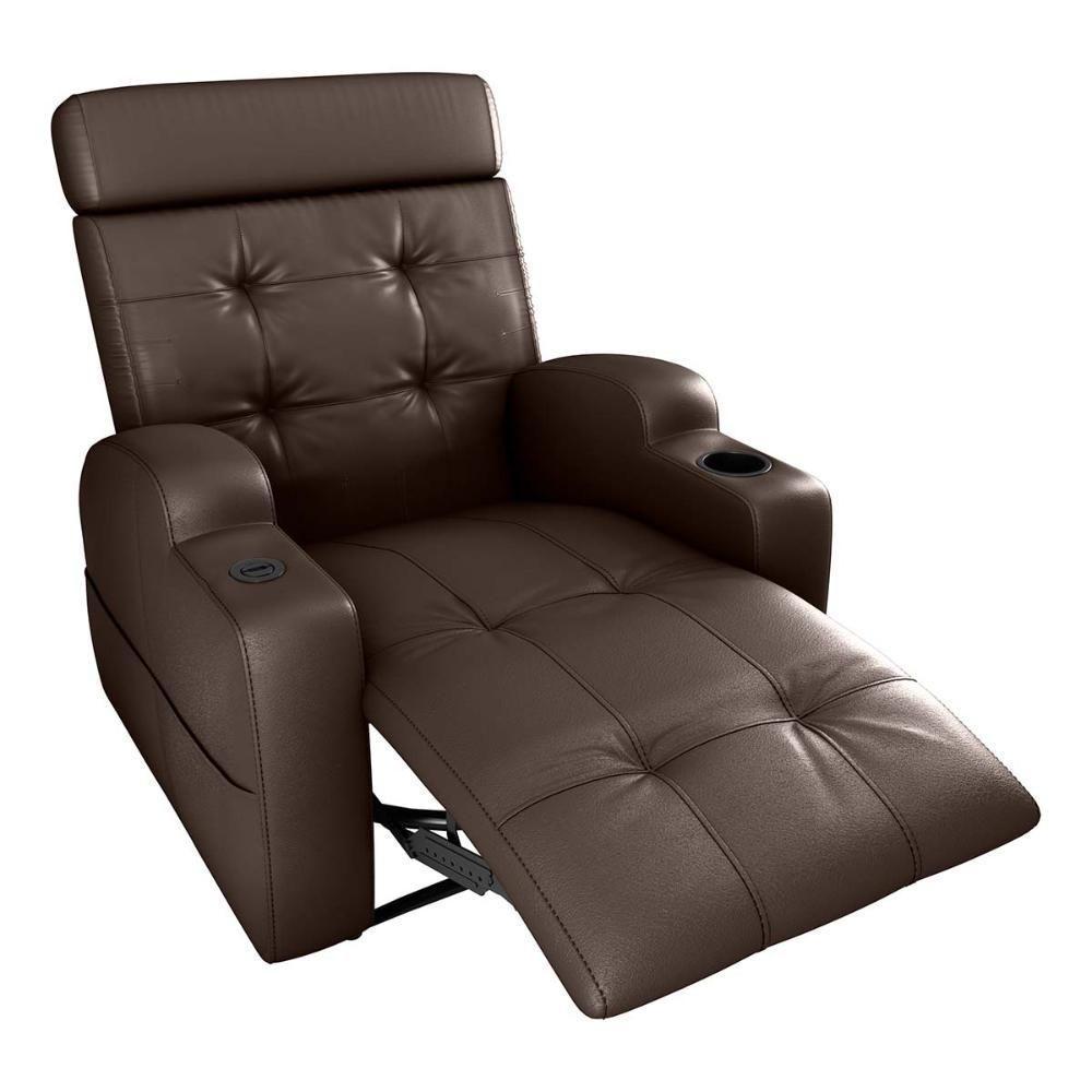 Poltrona Reclinável Do Papai Automática Com Usb E Porta Copos Cherokee Sintetico Marrom Matrix Sintetico Marrom - 2