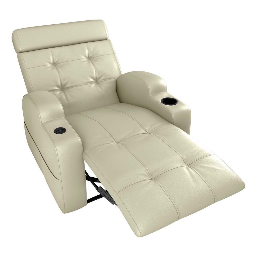 Poltrona Reclinável Do Papai Automática Com Usb E Porta Copos Cherokee Sintetico Bege Matrix Sintetico Bege - 3