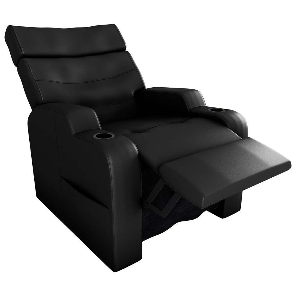 Poltrona Reclinável Do Papaicom Porta Copos Porta Controle Toro Sintetico Preto Matrix Sintetico Preto - 3