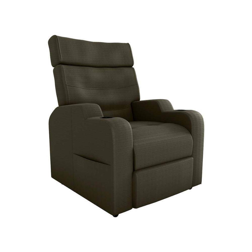 Poltrona Reclinável Do Papaicom Porta Copos Porta Controle Toro Veludo Marrom Matrix Veludo Turkey Marrom - 1