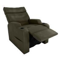 Poltrona Reclinável Do Papaicom Porta Copos Porta Controle Toro Veludo Marrom Matrix Veludo Turkey Marrom - 3