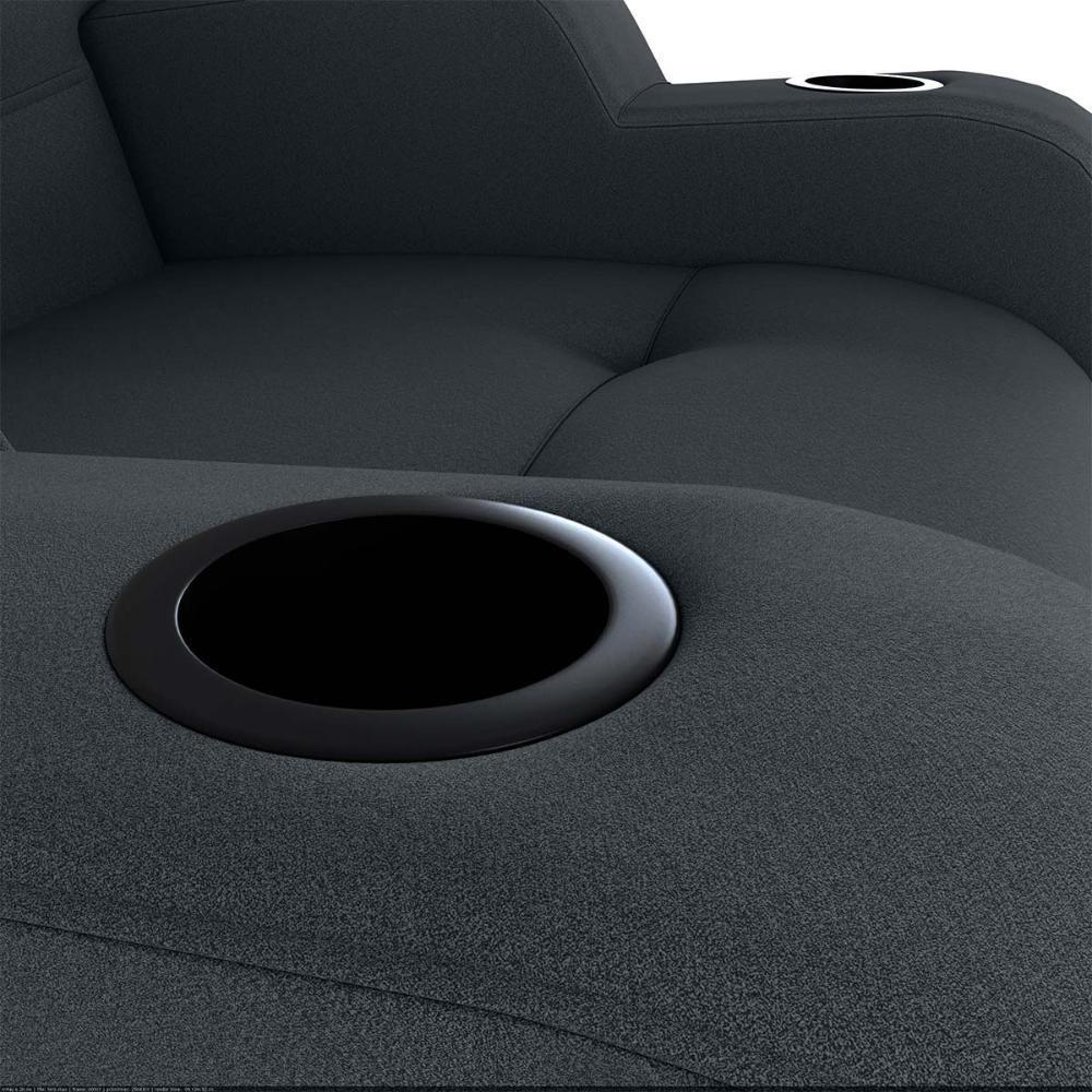 Poltrona Reclinável Do Papaicom Porta Copos Porta Controle Toro Preto Matrix Veludo Inca Preto - 4