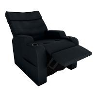 Poltrona Reclinável Do Papaicom Porta Copos Porta Controle Toro Preto Matrix Veludo Inca Preto - 2