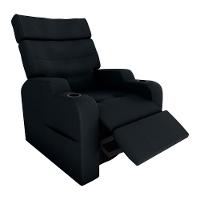 Poltrona Reclinável Do Papaicom Porta Copos Porta Controle Toro Preto Matrix Veludo Inca Preto - 3