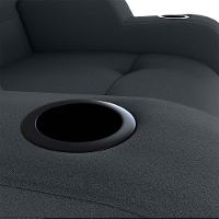 Poltrona Reclinável Do Papaicom Porta Copos Porta Controle Toro Preto Matrix Veludo Inca Preto