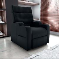 Poltrona Reclinável Do Papaicom Porta Copos Porta Controle Toro Preto Matrix Veludo Inca Preto - 5