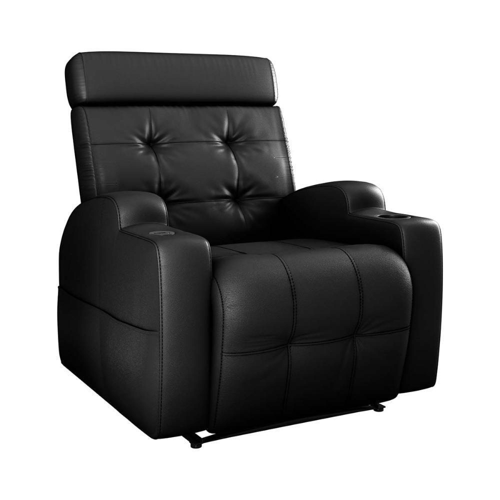 Poltrona Reclinável Do Papai Automática Com Usb E Porta Copos Cherokee Sintetico Preto Matrix Sintetico Preto - 1