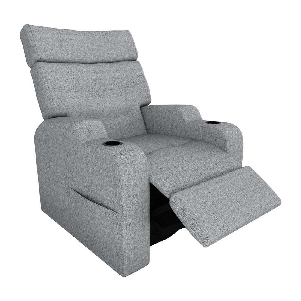 Poltrona Reclinável Do Papaicom Porta Copos Porta Controle Toro Boucle Cinza Matrix Boucle Cinza - 4