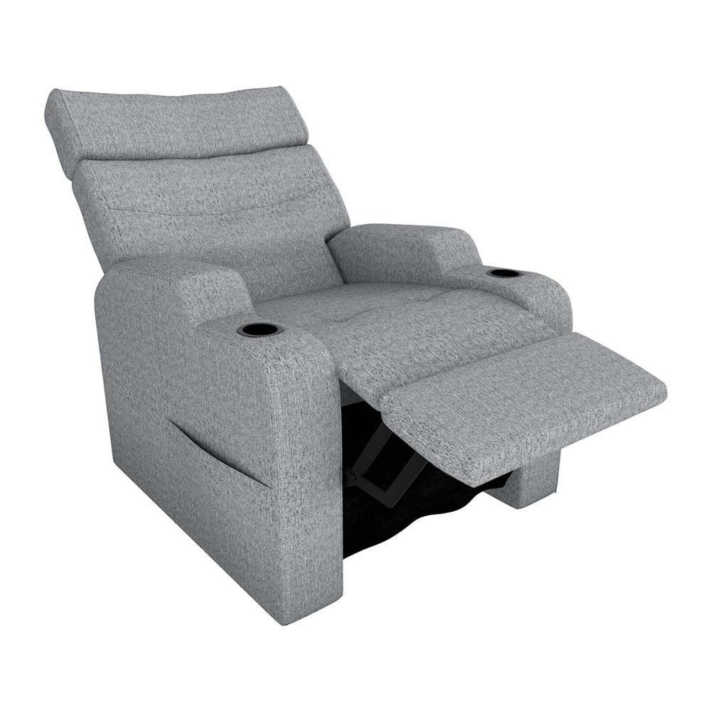 Poltrona Reclinável Do Papaicom Porta Copos Porta Controle Toro Boucle Cinza Matrix Boucle Cinza - 5
