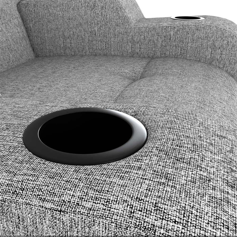 Poltrona Reclinável Do Papaicom Porta Copos Porta Controle Toro Boucle Cinza Matrix Boucle Cinza - 6